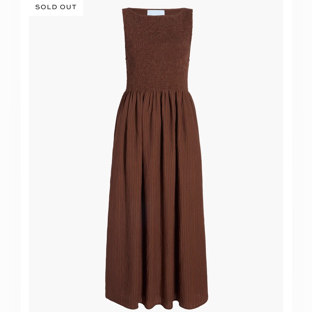 Cosima Nap Dress - Chocolate Tonal Seersucker